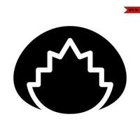 leaf in button glyph icon vector