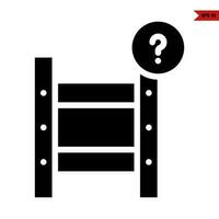 ladder with question mark in button glyph icon vector