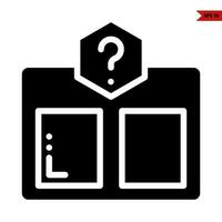 question mark in shape with book glyph icon vector