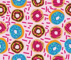 seamless pattern design with donut style vector