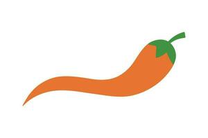 Red chili pepper vector doodle flat illustration on white background