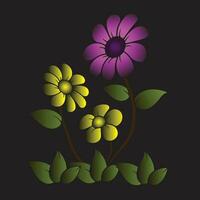 PA purple and yellow flowers vector