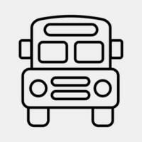 Icon school bus. School and education elements. Icons in line style. Good for prints, posters, logo, advertisement, infographics, etc. vector