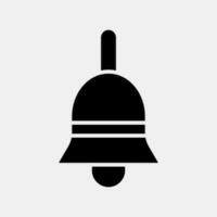 Icon bell. School and education elements. Icons in glyph style. Good for prints, posters, logo, advertisement, infographics, etc. vector