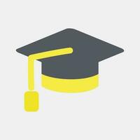 Icon graduation cap. School and education elements. Icons in flat style. Good for prints, posters, logo, advertisement, infographics, etc. vector