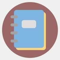 Icon note book. School and education elements. Icons in color mate style. Good for prints, posters, logo, advertisement, infographics, etc. vector