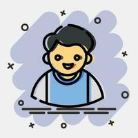 Icon school boy. School and education elements. Icons in comic style. Good for prints, posters, logo, advertisement, infographics, etc. vector