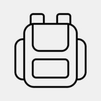 Icon bag. School and education elements. Icons in line style. Good for prints, posters, logo, advertisement, infographics, etc. vector