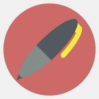 Icon pen. School and education elements. Icons in color mate style. Good for prints, posters, logo, advertisement, infographics, etc. vector