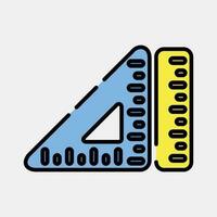 Icon ruler. School and education elements. Icons in filled line style. Good for prints, posters, logo, advertisement, infographics, etc. vector