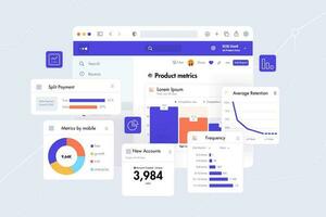 producto analítica herramienta ese permite usted a capturar datos en cómo los usuarios interactuar con tu digital producto. programa interfaz ese permite usted a pista datos. plataforma para en línea y móvil analítica usuario vector