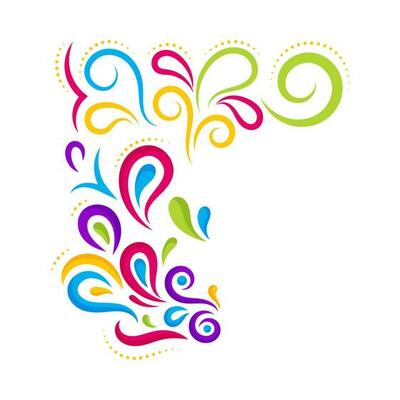 Colorful Arc Drop Decorative Abstract Background With Copy Space.