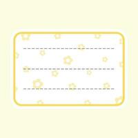 Yellow Flower Seamless Patten Frame On Notebook Label Or Sticker, Tag Design. vector