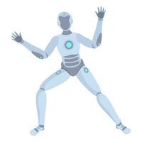 Humanoid Robot Standing On White Background. vector