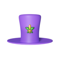 3D Render Of Fleur De Lis Purple Top Hat Icon. png