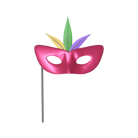 Isolated Feather Eye Mask Stick Icon In 3D Render Style. png