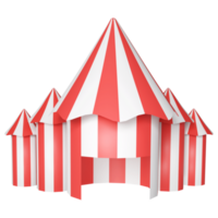 rood en wit tent huis icoon in 3d veroorzaken. png