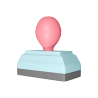 Pink And Blue Stamper Icon In 3D Render Style. png