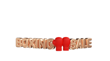 3D Render Copper Boxing Sale Text With Fight Gloves Against Background. Advertising Banner Or Header Design. png