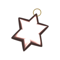 3d hacer de ardiente marrón estrella linterna icono. png