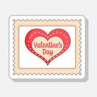 Valentine's Day Heart On Square Frame Against White And Peach Background. vector