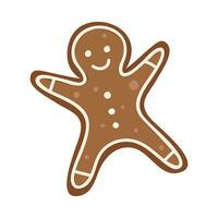 Flat Gingerbread Human Element On White Background. vector