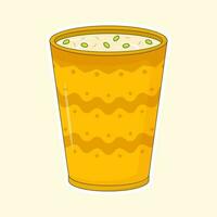 Thandai Glass On Cosmic Latte Background. vector