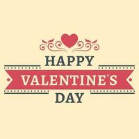 Illustration Of Happy Valentine's Day Font Ribbon Against Beige Background. vector