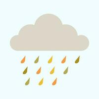 vistoso lloviendo nube plano elemento. vector