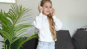 Little girl listening music video