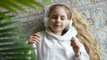 Little girl listening music video