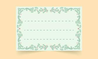 Filigree Card Or Notebook Label Over Beige Yellow Background. vector