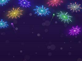 Colorful Abstract Fireworks Background For Celebration Concept. vector