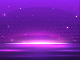 Abstract Lights Effect Background In Purple Color with Halftone Pattern. vector