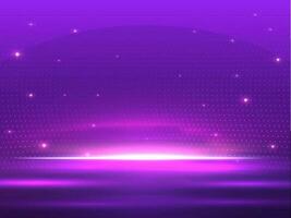 Abstract Lights Effect Background In Purple Color with Halftone Pattern. vector
