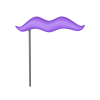 3d render ilustração do roxa bigode ícone. png