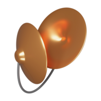 3D Render Illustration Of Golden Cymbals Icon. png