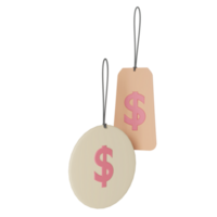 3D Render Price Tag Or Coupon Icon In Light Peach Color. png