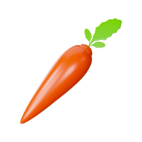 3D Rendering Of Carrot Element In Orange And Green Color. png