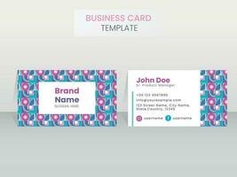 Front And Back View Of Business Card Template In Bauhaus Design. vector