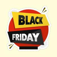 Geometrical Black Friday Sale Announcement Badge Or Poster Design. vector
