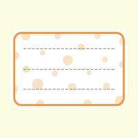 Orange Dot Seamless Pattern Frame Or Notebook Label On Pastel Yellow Background. vector