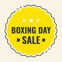 Black Boxing Day Text With Wavy Circle Frame On Yellow Background For Sticker Or Label Design. vector