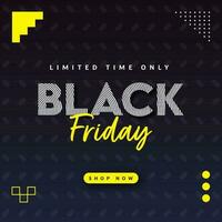 Black Friday Sale Poster Design With Dark Blue Scattered Line Pattern Background. vector