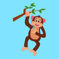 Cute Monkey with Diamond Ring. Love or Valentines Day Concept. vector