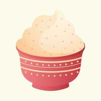 Cupcake Or Muffin Element On Cosmic Latte Background. vector