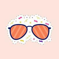 Isolated Stripe Party Goggles Icon In Confetti Peach Background. vector