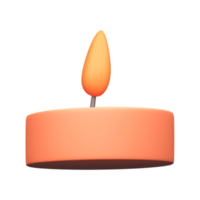 Isolated Lit Tealight Orange Icon In 3D Render. png