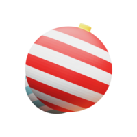 röd och blå randig jul struntsak 3d ikon. png