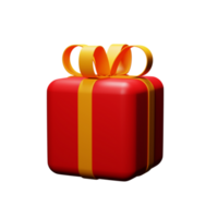 3D Render Of Red And Yellow Gift Box Icon. png